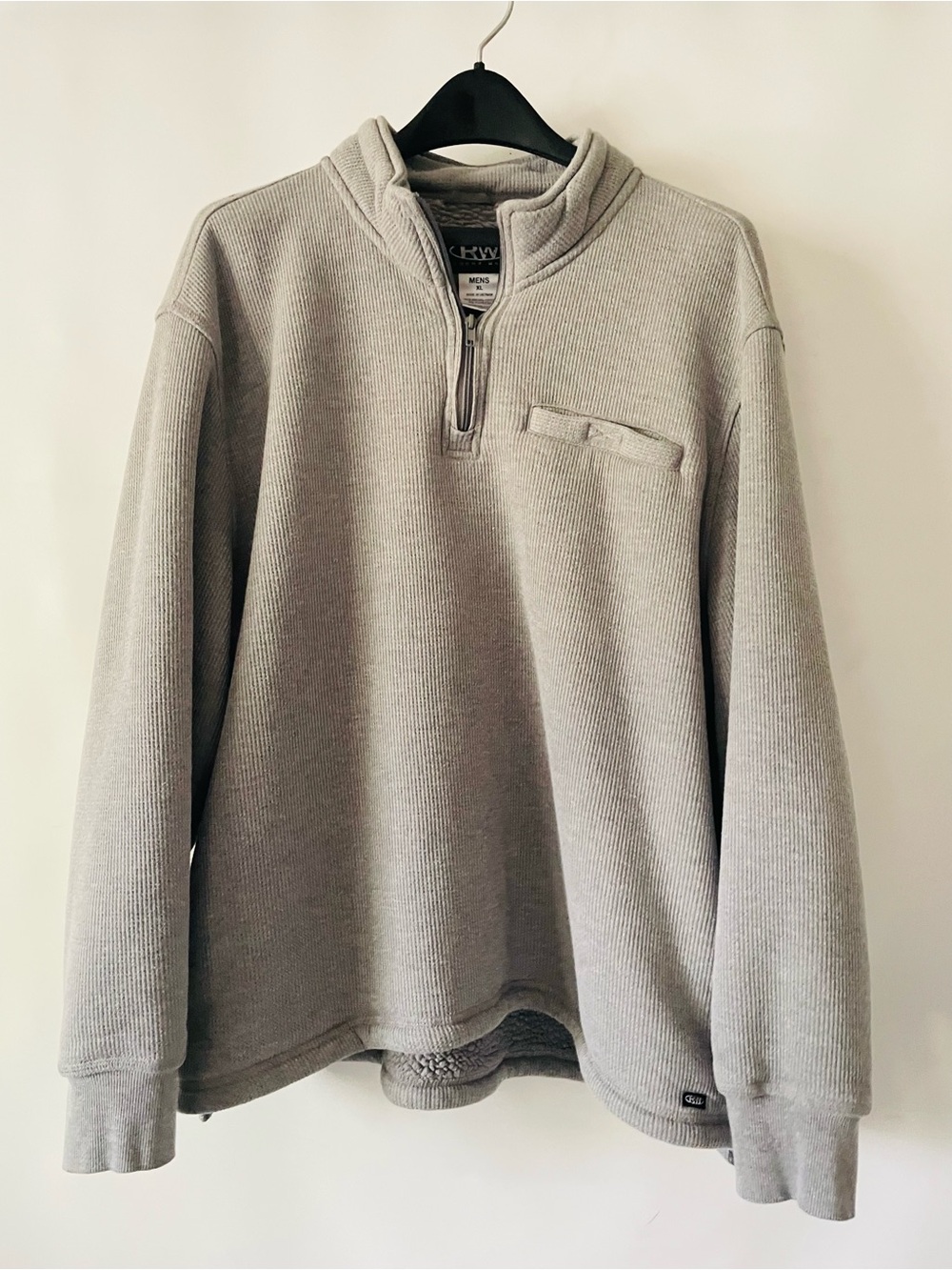 Men’s Hooded Quarter-Zip Sweater in Light Gray by Rugged Wear